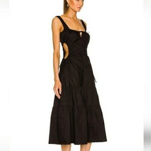 NICHOLAS Black Tiered MIDI dress Size 8